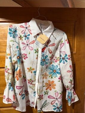 Cherry Betty White Floral Button-Down Shirt